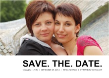 Black and White Gay Marriage Save The Date