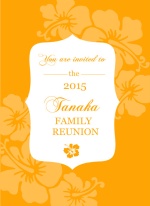 Orange Tropical Flowers Luau Invite