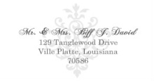 Gray and Elegant White Flourish  Address Label