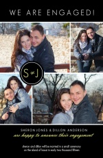 Black Multi Photo Engagement Announcement