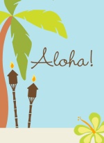 Hula Dance Scene Luau Party Invitations