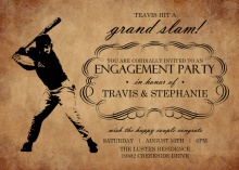 Rustic Black and Brown Baseball Party Invitation