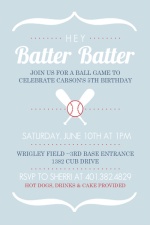 Modern Brackets Red and Blue Baseball Party Invitation