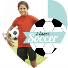Turquoise Heart Soccer Birthday Invitation