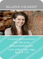 Gray and Turquoise Contact Card