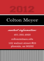 Red and Black Stripes Contact Card