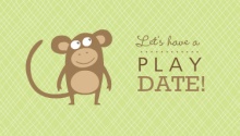 Green Monkey Mommy Playdate Card
