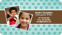 Brown and Turquoise Polka Dot Mommy Card