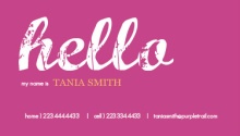 Purple Hello Business Card