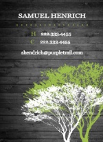 Rustic Green and Grey Tree Business Card