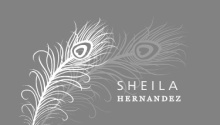 Gray Peacock Feather Folded Business Card