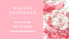 Pink Floral Business Card