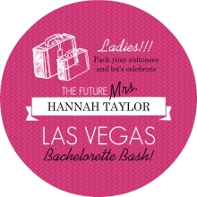 Pink and Black Destination Bachelorette Party Invitation