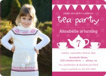 Whimsical Pink Tea Kettle Tea Party Invitation