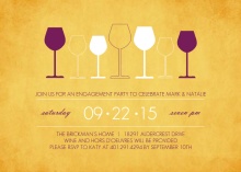 Rustic Yellow Wine Glasses Party Invitation