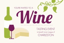 Wine Bottle and Cheese Wine Tasting Invitation