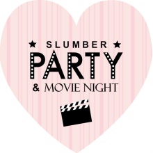 Pink and Black Slumber & Movie Night Invite