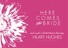 Vibrant Pink Sunflower Bridal Shower Invites