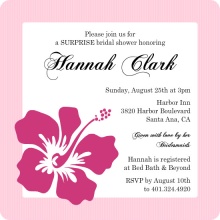 Pink Hibiscus Bridal Shower Invite