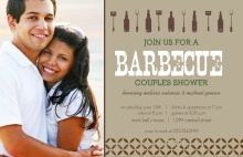 Brown Beer Bottle Couples Shower Barbecue Invite