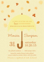 Falling Leaves Umbrella Bridal Shower Invite