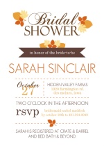 Modern Fall Leaves Bridal Shower Invite