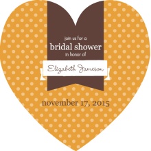 Orange and Brown Polka Dot Bridal Shower Invite