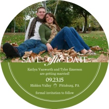 Rustic Green Fall Acorn  Save The Date