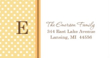 Polka Dot Orange and Brown Fall Leaves  Address Label