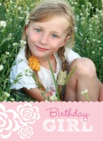 Pink Flowers Birthday Slumber Party Invitation