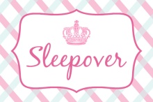 Princess Pink Stripes Slumber Party Invitation