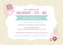 Pink Floral Frame Girls Baby Shower Invite