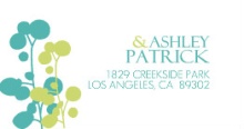 Turquoise and Green Bright Flowers  Address Label