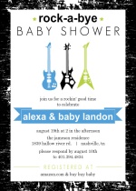 Rock-a-Bye Baby Guitars Shower Invitation