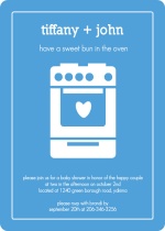 Blue Bun in the Oven Boy Baby Shower Invite