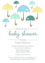 Umbrella Shower Boy Baby Shower Invite