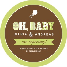 Brown Patchwork Baby Shower Invitation