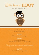 Lets Have a Hoot Owl Back To School Party Invitation