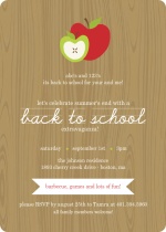 Wood Grain with Apples Back To School Party Invitation