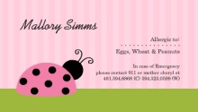 Pink Lady Bug Allergy Card