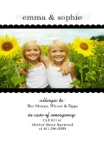 Simple Black Scallop with Photo Allergy Card