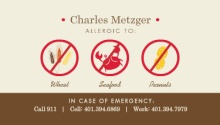 Modern Food Icons Allergy Card