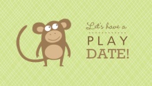 Green Monkey Mommy Playdate Card