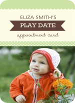 Green and Cream Photo Playdate Card