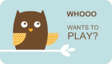 Blue and Brown Owl Play Date Card