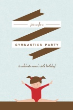 Blue and Red Gymnastics Party Invite
