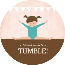 Brown and Pink Tumble Kids Birthday Party