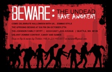 Red and Black Zombie Halloween Party Invite