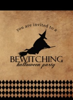 Rustic Black Bewitching Halloween Partyinvitation