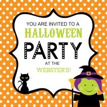 Orange Polka Dot Witch Halloween  Party